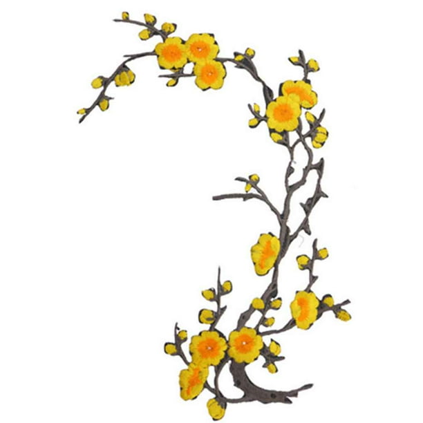 2Pcs/Set Rose Flower Patch Floral Embroidered Applique Patches Sew On For Diy BW 2Pcs/Set Rose Flower Patch Floral Embroidered Applique Patches Sew On For Diy BW